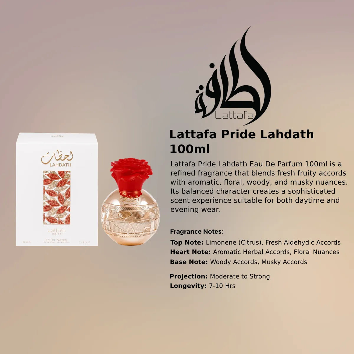 Lattafa Pride Lahdath EDP 100ml luxury fragrance at best price, authentic and genuine product - Perfumesouq Qatar