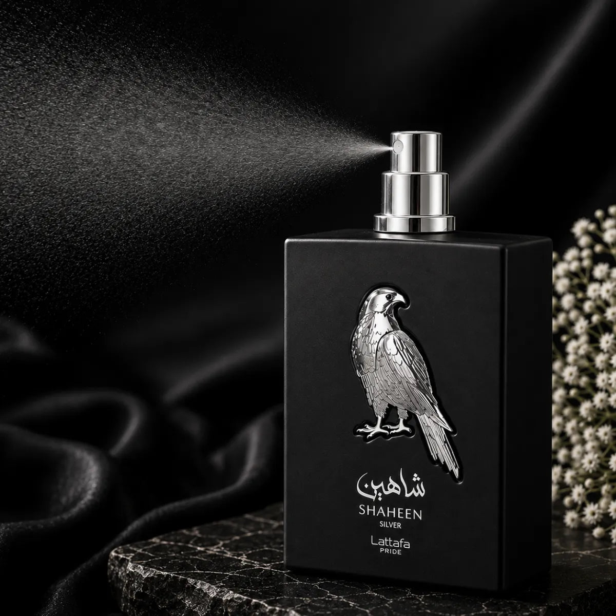 Original Lattafa Pride Shaheen Silver Eau De Parfum 100ml authentic luxury fragrance at best price - Perfumesouq Qatar
