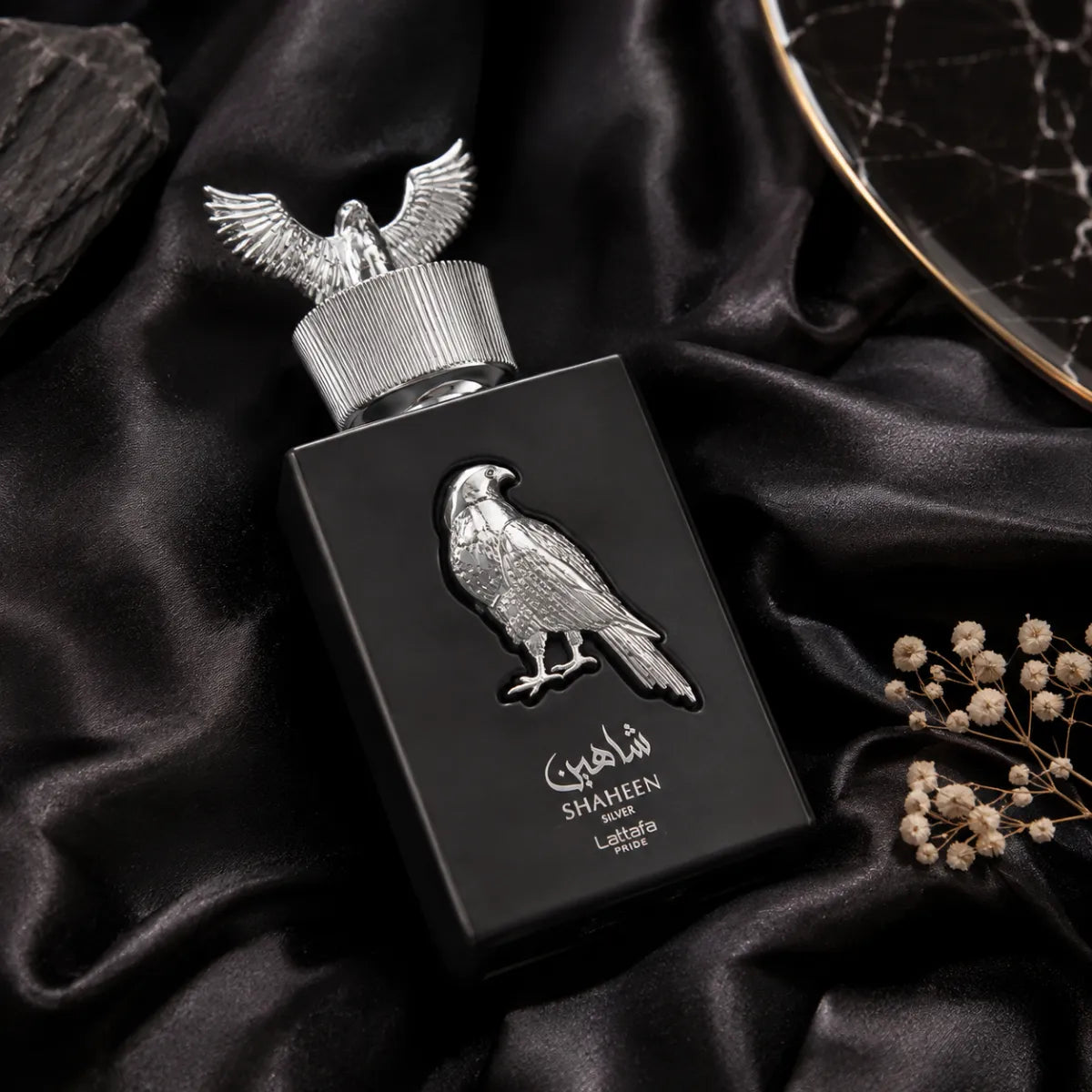 Lattafa Pride Shaheen Silver EDP 100ml luxury fragrance at best price, authentic and genuine product - Perfumesouq Qatar