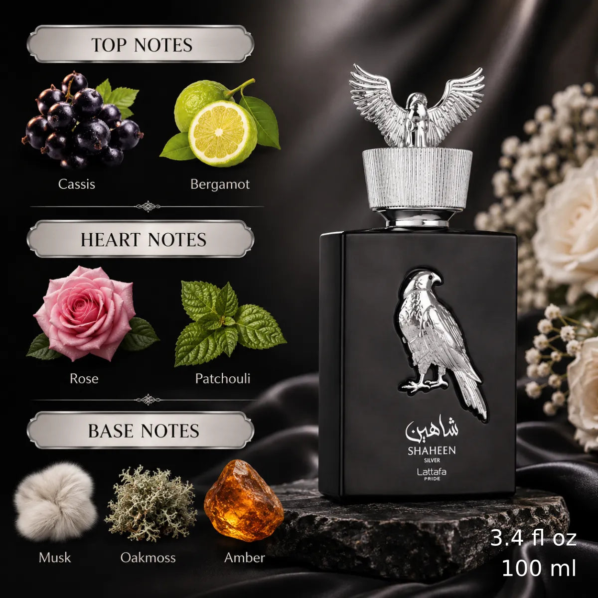 Authentic Lattafa Pride Shaheen Silver Eau De Parfum 100ml for best price with fast delivery - Perfumesouq Qatar