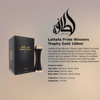 Lattafa Pride Winners Trophy Gold EDP 100ml luxury fragrance at best price, authentic and genuine product - Perfumesouq Qatar