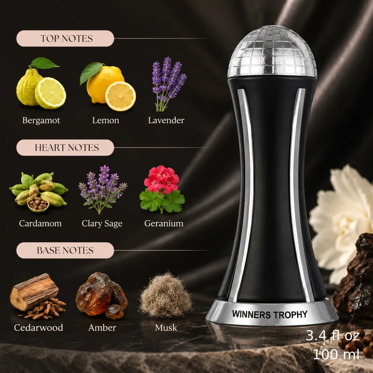 Authentic Lattafa Pride Winners Trophy Silver Eau De Parfum 100ml for best price with fast delivery - Perfumesouq Qatar