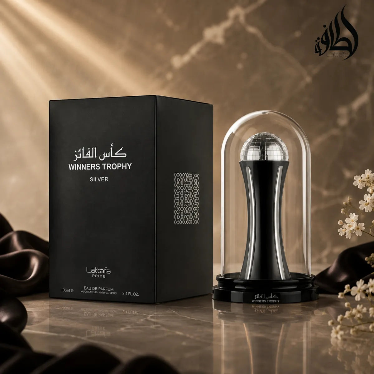 Buy Lattafa Pride Winners Trophy Silver Eau De Parfum 100ml from Perfumesouq, Doha, Qatar