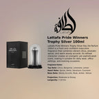 Lattafa Pride Winners Trophy Silver EDP 100ml luxury fragrance at best price, authentic and genuine product - Perfumesouq Qatar