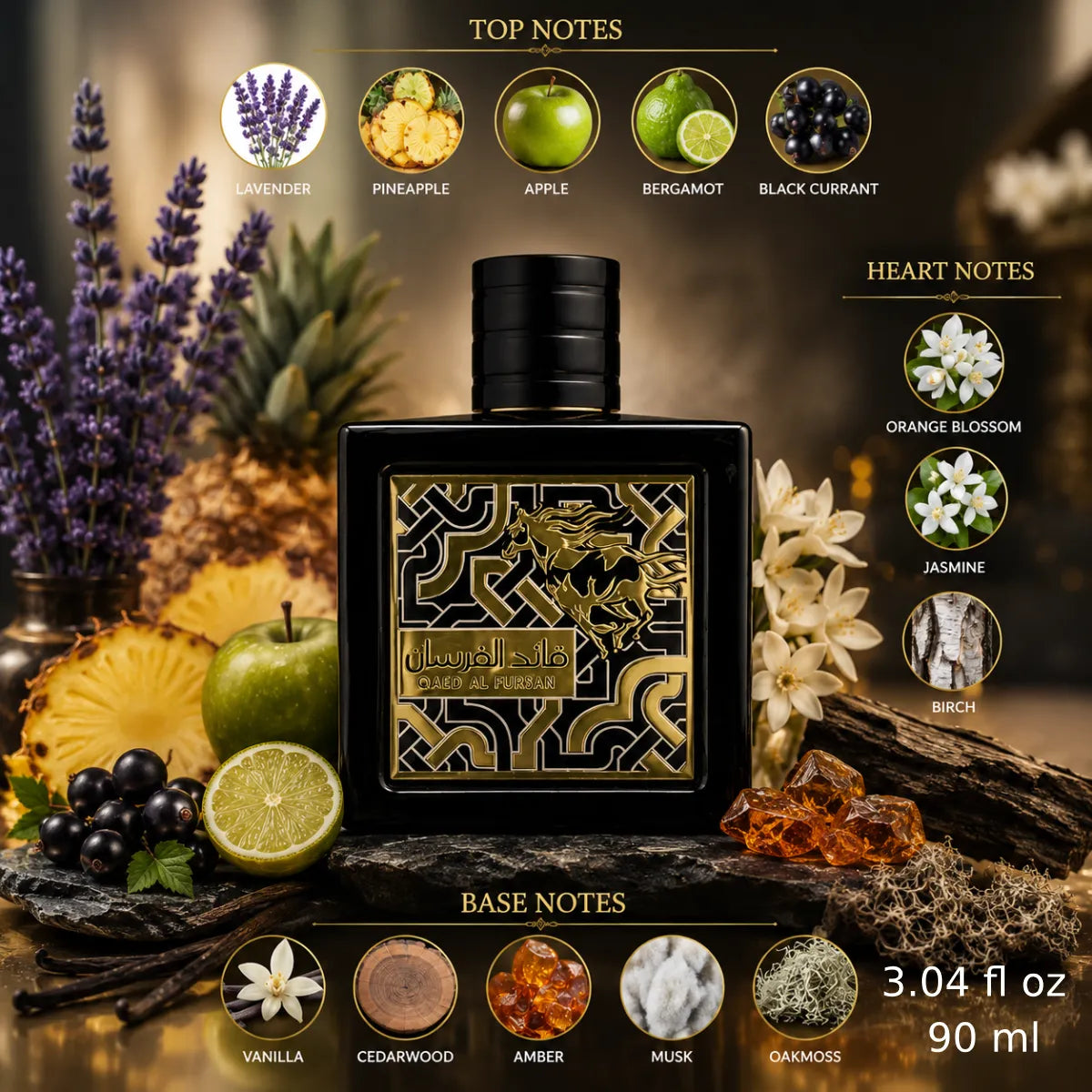 Authentic Lattafa Qaed Al Fursan Eau De Parfum 90ml for best price with fast delivery  Perfumesouq Qatar