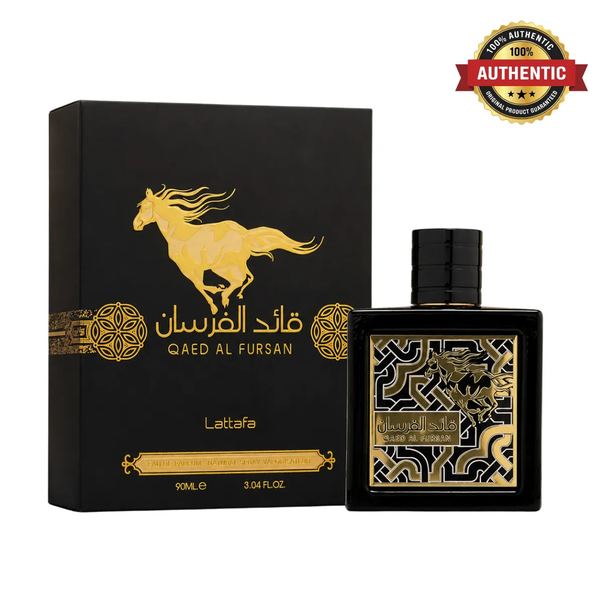 Lattafa Qaed Al Fursan Eau De Parfum 90ml online in Qatar at best price, premium pineapple woody scent - Perfumesouq Qatar