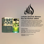 Lattafa Qimmah Women EDP 100ml elegant floral woody fragrance at best price, authentic and genuine product - Perfumesouq Qatar