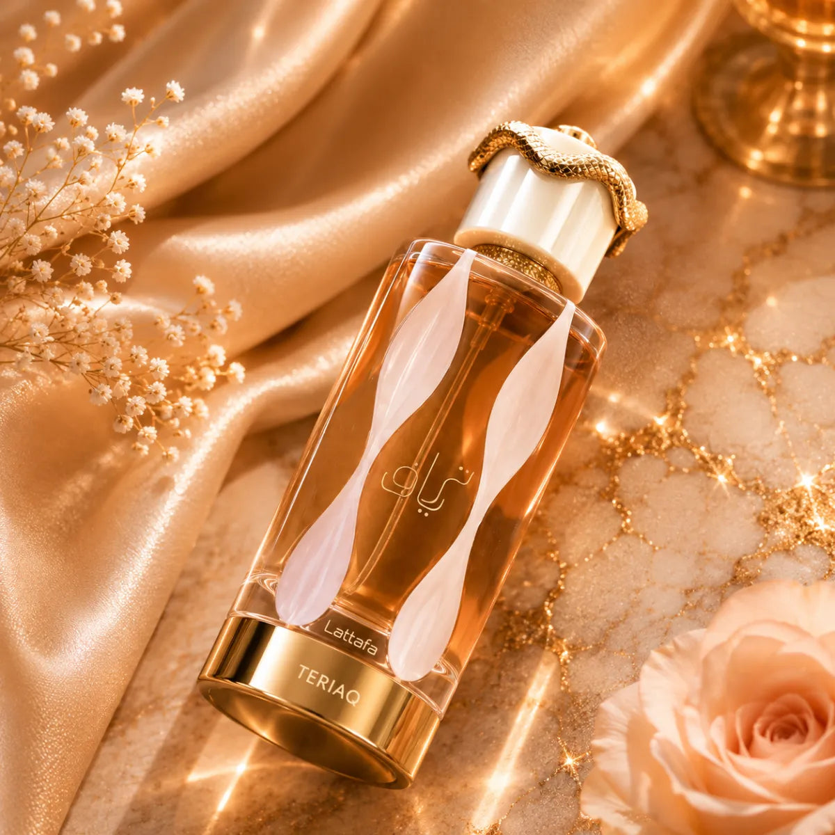 Lattafa Teriaq Eau De Parfum 100ml for best price, elegant caramel and honey scent with lasting fragrance - Perfumesouq Qatar