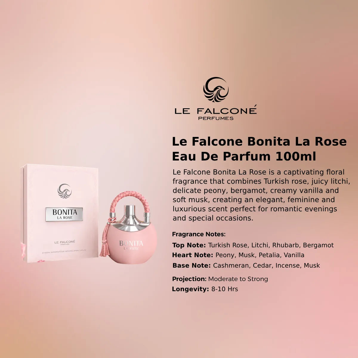 Le Falcone Bonita La Rose EDP 100ml luxury fragrance at best price in Qatar, authentic and genuine product - Perfumesouq Qatar