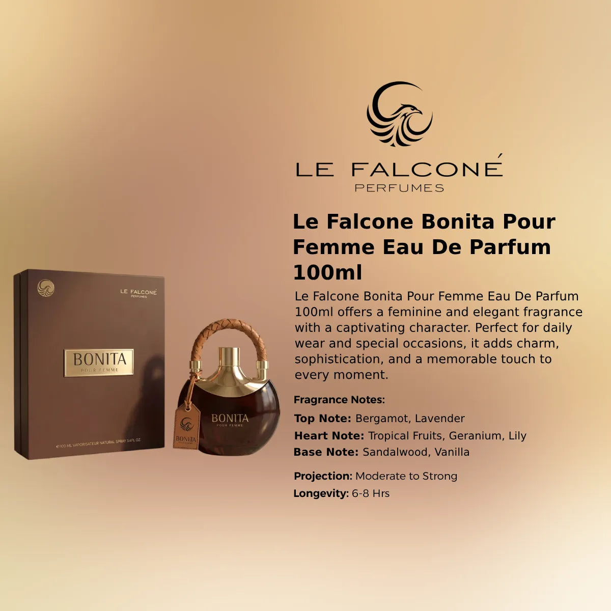 Le Falcone Bonita Pour Femme EDP 100ml luxury fragrance at best price in Qatar, authentic and genuine product - Perfumesouq Qatar