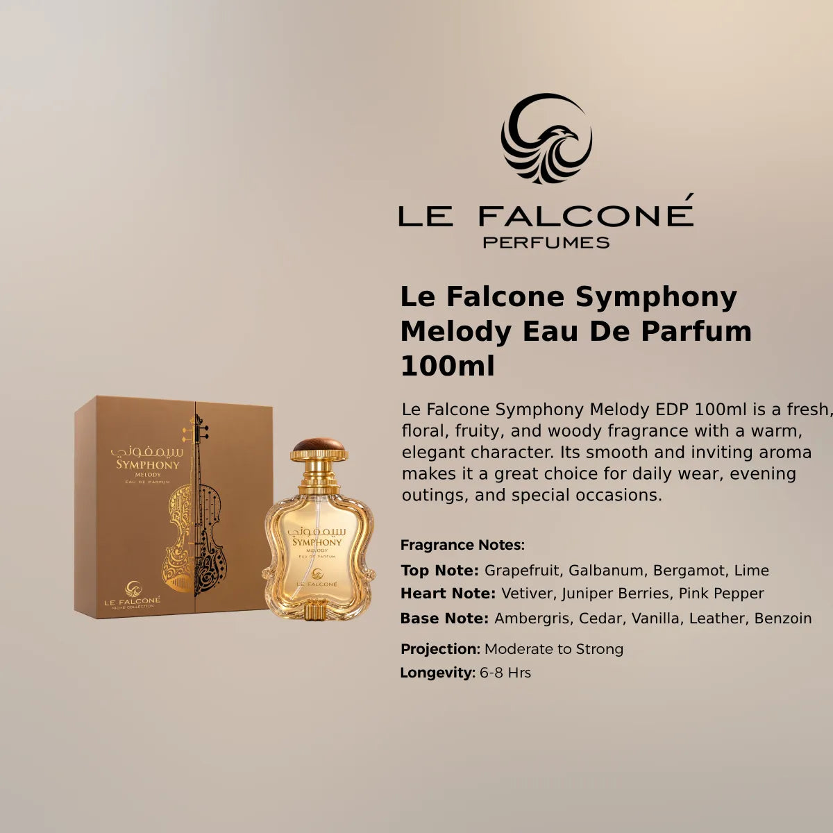 Le Falcone Symphony Melody EDP 100ml luxury fragrance at best price in Qatar, authentic and genuine product - Perfumesouq Qatar