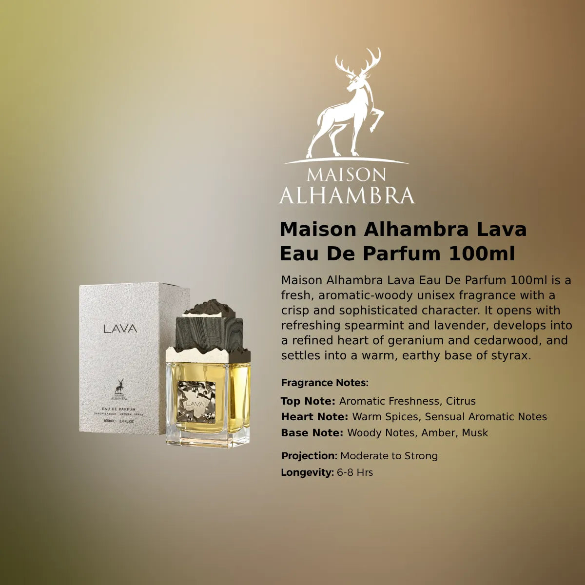 Maison Alhambra Lava EDP 100ml luxury fragrance at best price, elegant and refined scent - Perfumesouq Qatar