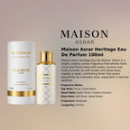 Maison Asrar Heritage EDP 100ml luxury fragrance at best price, authentic and genuine product - Perfumesouq Qatar