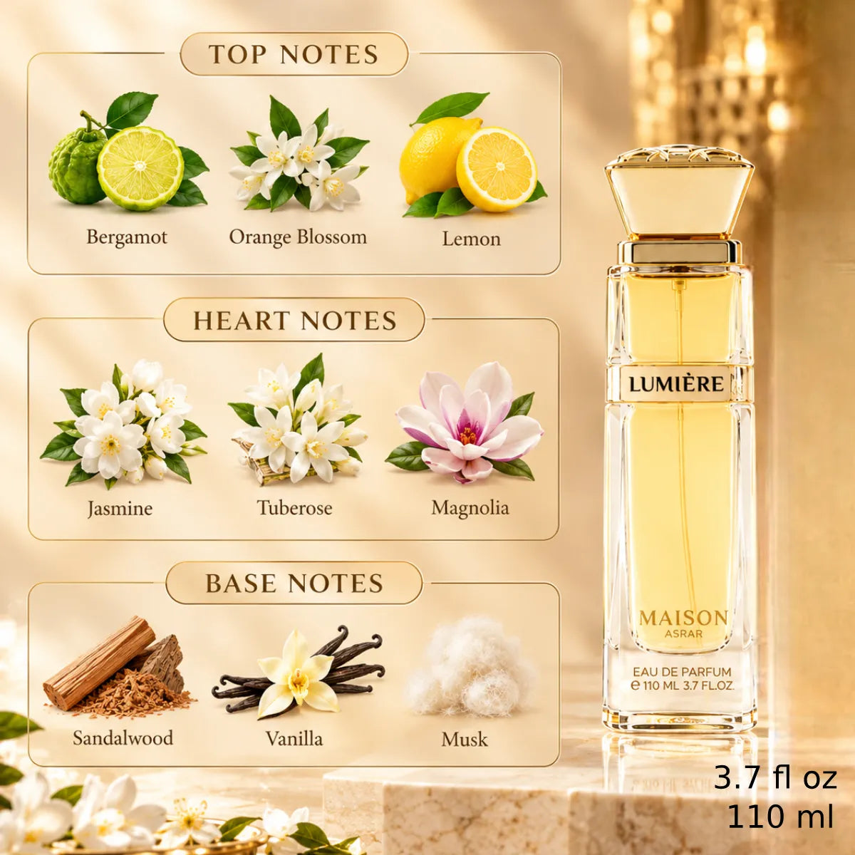 Premium Maison Asrar Lumiere EDP 110ml available in Qatar at best price, sophisticated fragrance - Perfumesouq Qatar
