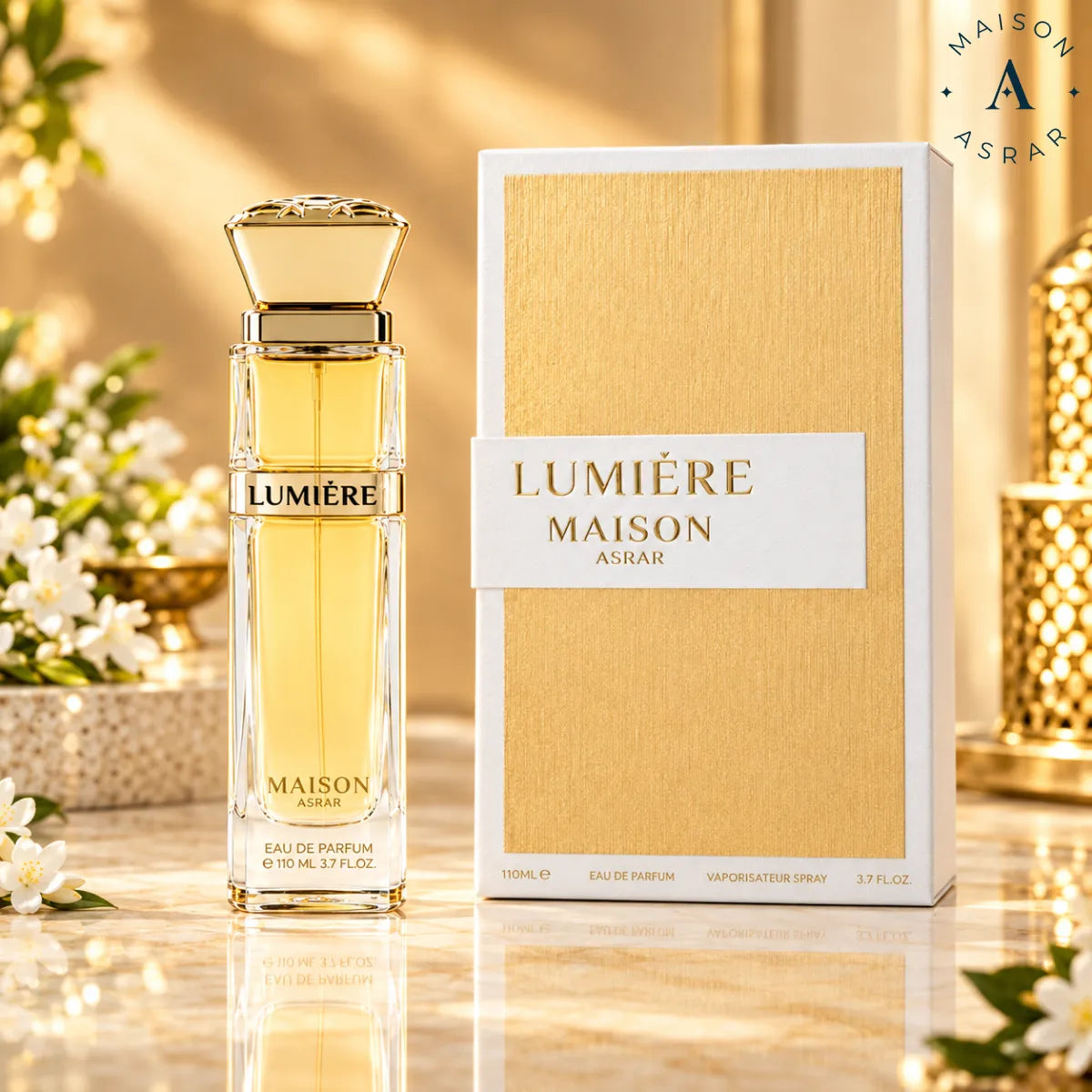 Buy Maison Asrar Lumiere Eau De Parfum 110ml from Perfumesouq, Doha, Qatar.