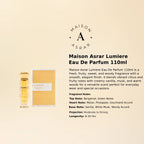 Maison Asrar Lumiere Eau De Parfum 110ml for best price in Qatar, elegant fragrance with lasting scent - Perfumesouq Qatar