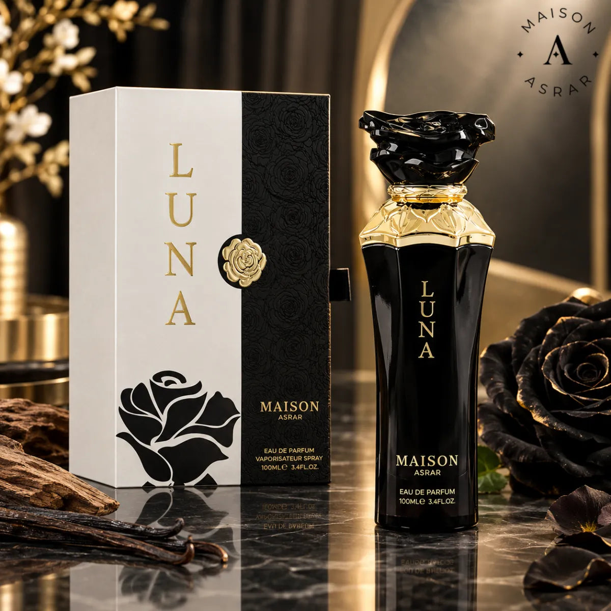 Buy Maison Asrar Luna Eau De Parfum 100ml from Perfumesouq, Doha, Qatar.