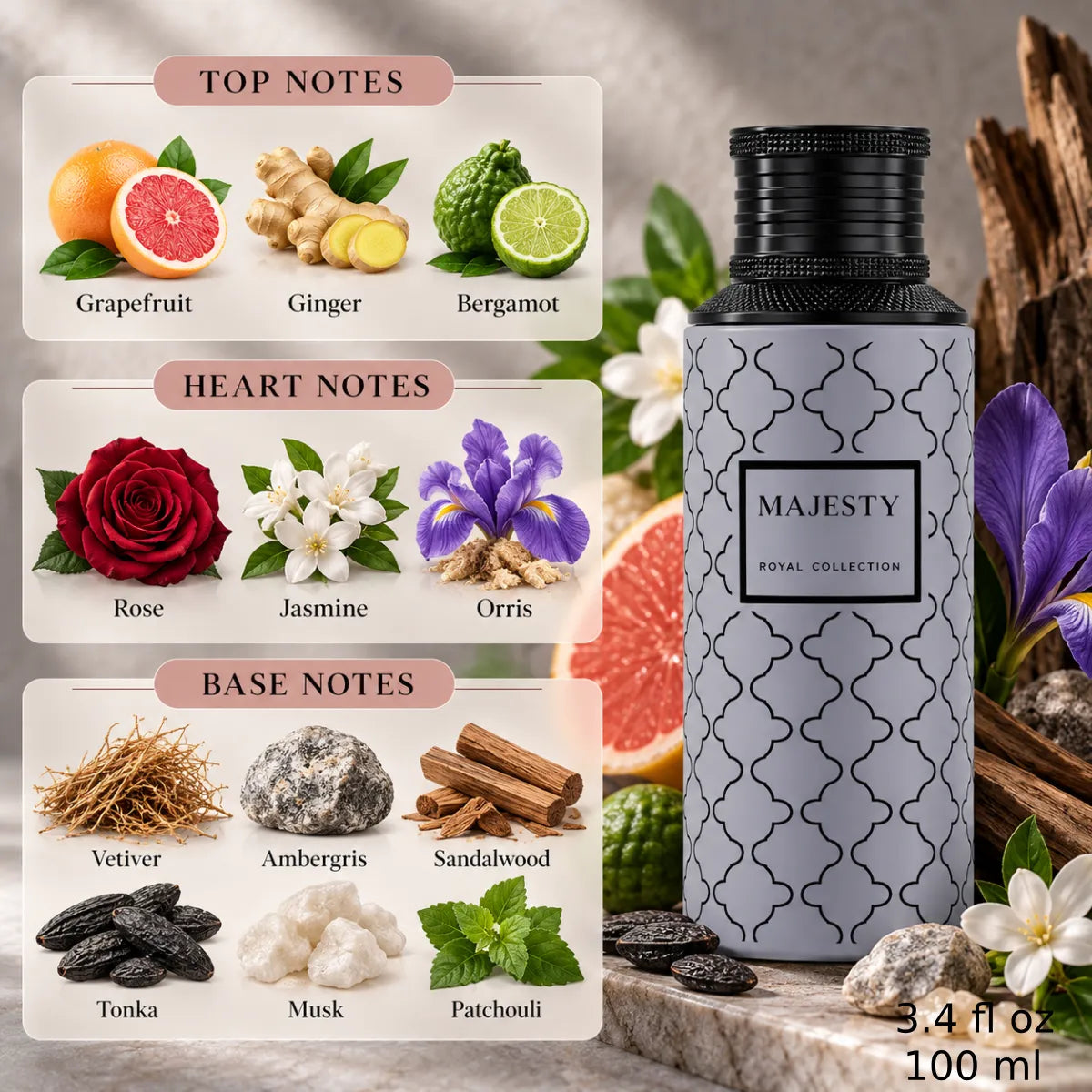 Authentic Maison Asrar Majesty Eau De Parfum 100ml for best price with fast delivery - Perfumesouq Qatar
