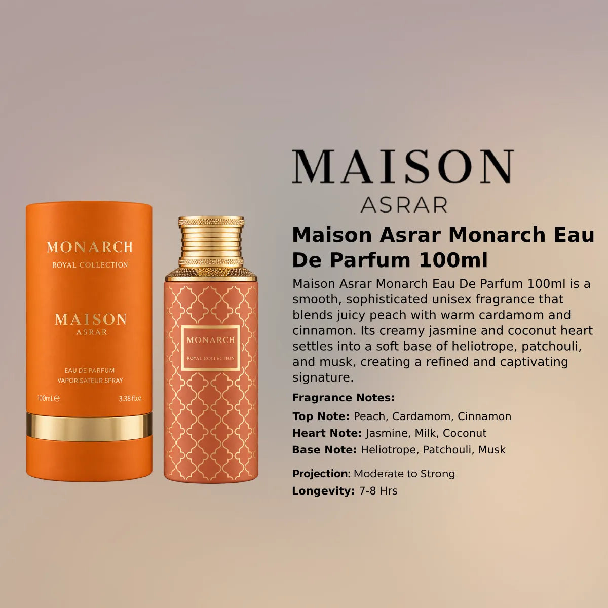 Maison Asrar Monarch EDP 100ml luxury fragrance at best price, authentic and genuine product - Perfumesouq Qatar