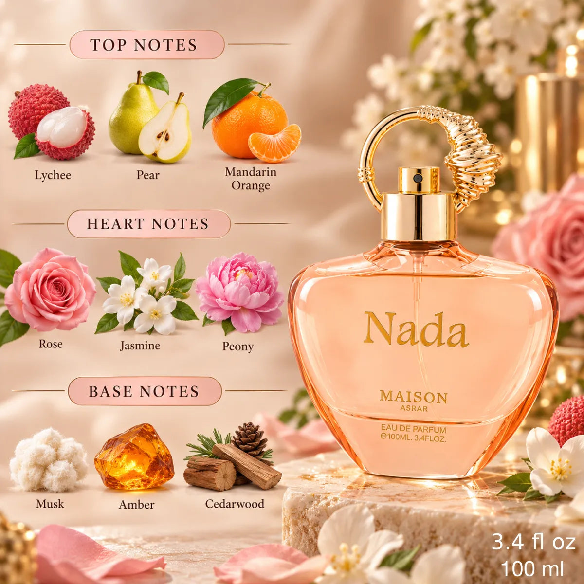Authentic Maison Asrar Nada Eau De Parfum 100ml for best price with fast delivery - Perfumesouq Qatar