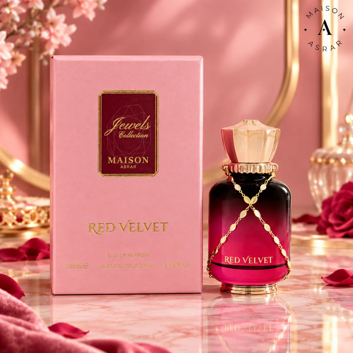 Buy Maison Asrar Red Velvet Eau De Parfum 100ml from Perfumesouq, Doha, Qatar.