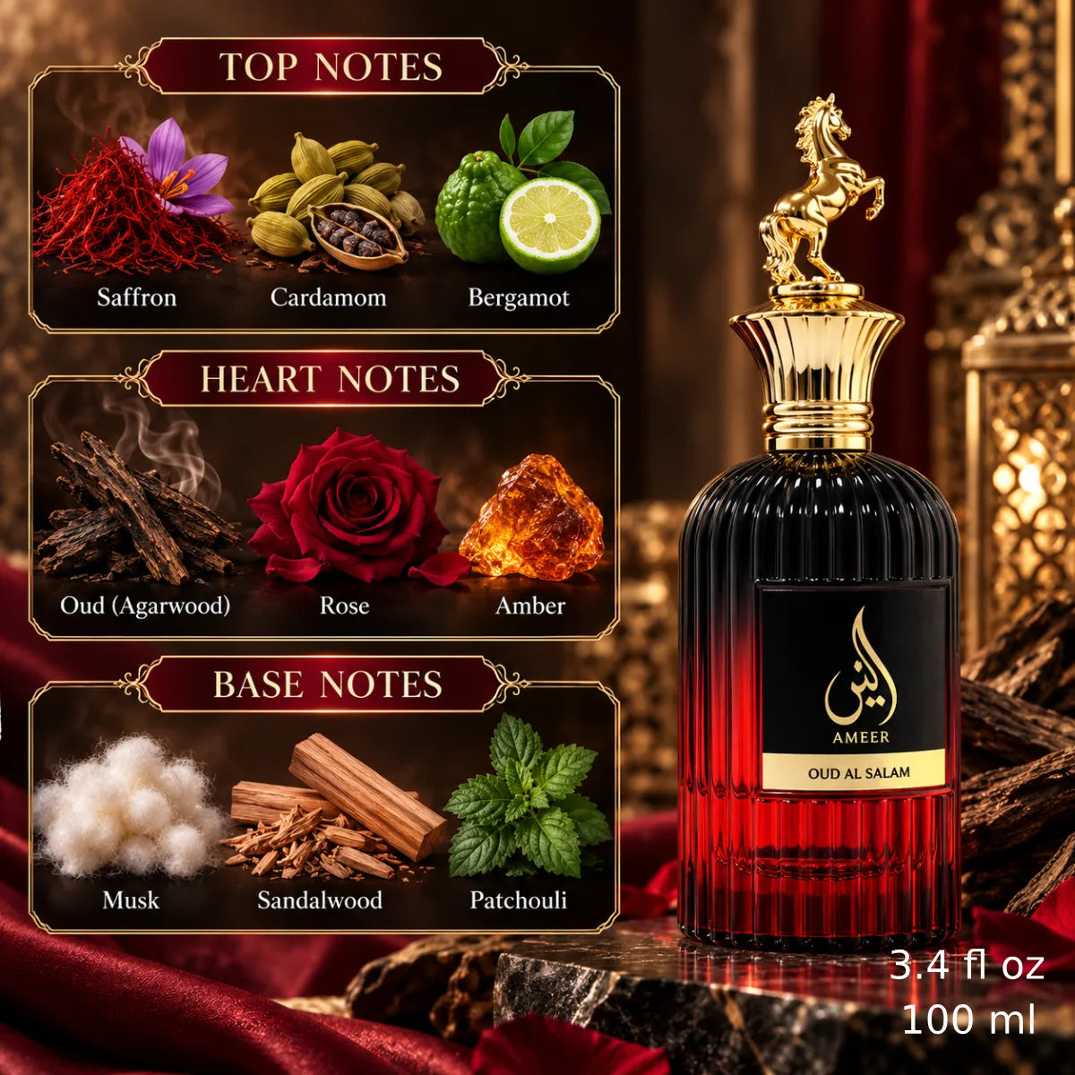 Authentic Oud Al Salam Ameer Eau De Parfum 100ml for best price with fast delivery - Perfumesouq Qatar
