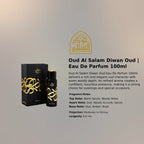 Oud Al Salam Diwan Oud Eau De Parfum 100ml for best price in Qatar, elegant fragrance with lasting scent - Perfumesouq Qatar