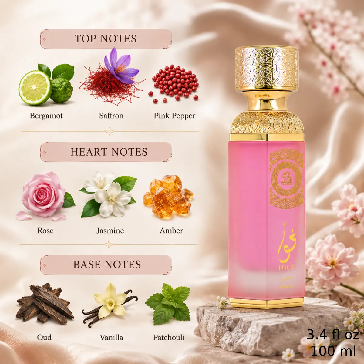 Authentic Oud Al Salam Fouz Hub Eau De Parfum 100ML for best price with fast delivery - Perfumesouq Qatar