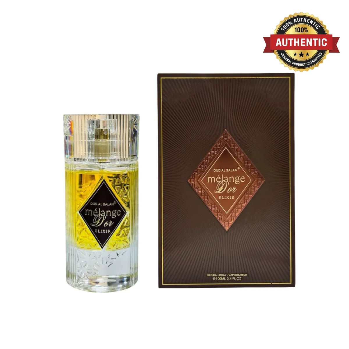Oud Al Salam Melange Dor Elixir Eau De Parfum 100ml online at best price, elegant amber fragrance - Perfumesouq Qatar