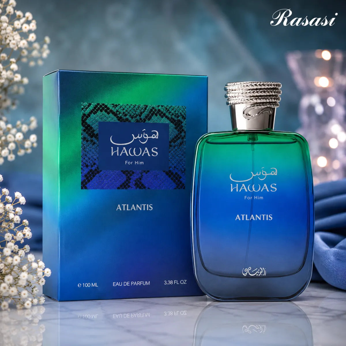 Buy Rasasi Hawas Atlantis for Him Eau De Parfum 100ml from Perfumesouq, Doha, Qatar