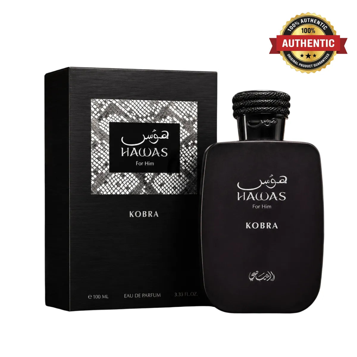 Rasasi Hawas Kobra for Him Eau De Parfum 100ml online at best price, bold masculine fragrance - Perfumesouq Qatar