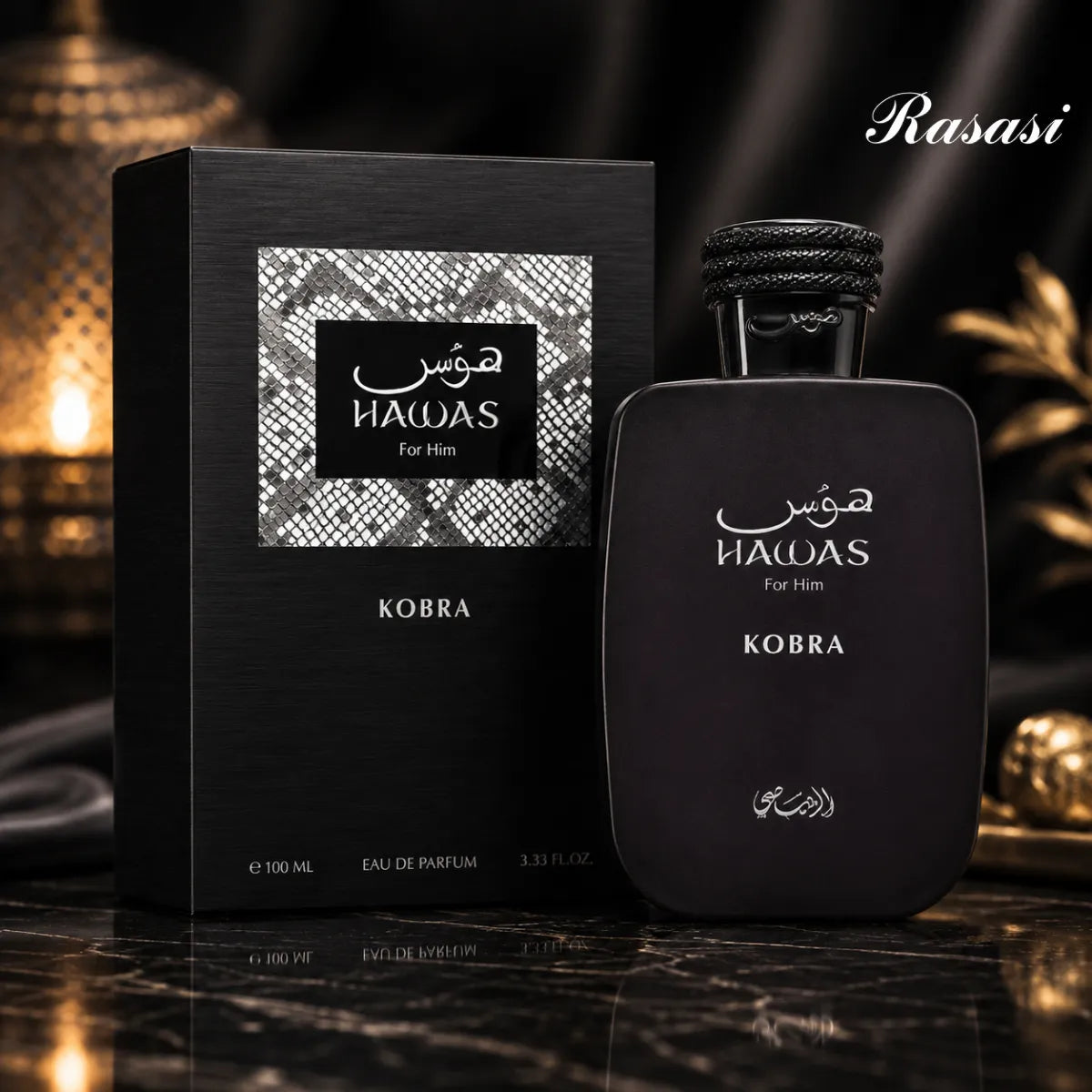 Buy Rasasi Hawas Kobra for Him Eau De Parfum 100ml from Perfumesouq, Doha, Qatar