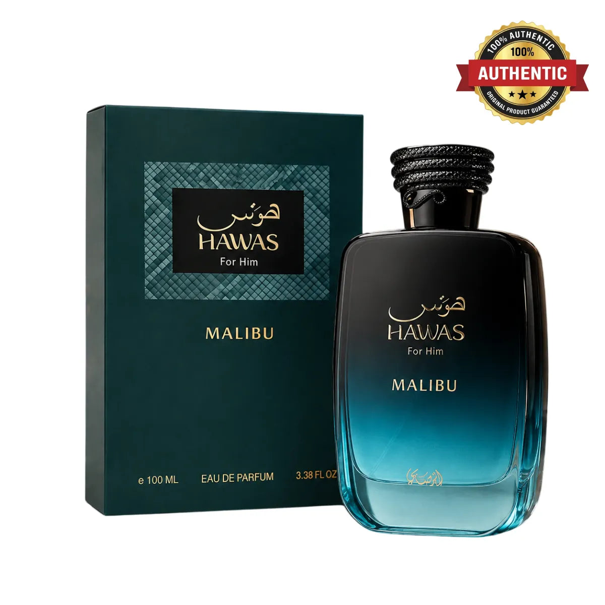 Rasasi Hawas Malibu for Him Eau De Parfum 100ml online in Qatar at best price, vibrant masculine fragrance - Perfume Souq Qatar
