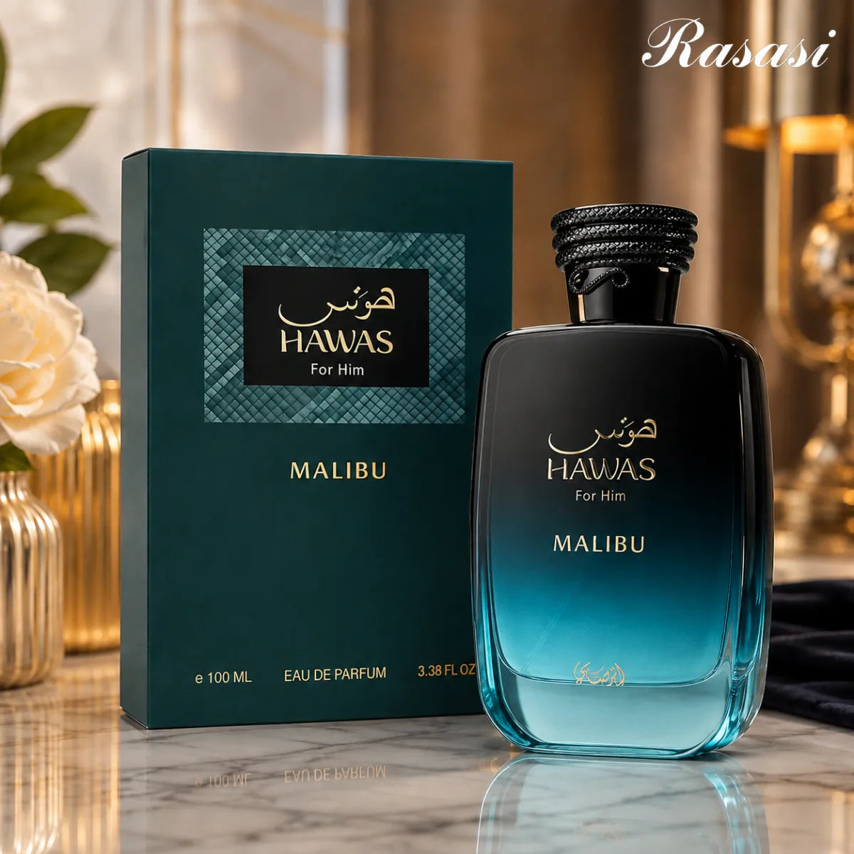 Buy Rasasi Hawas Malibu for Him Eau De Parfum 100ml from Perfumesouq, Doha, Qatar