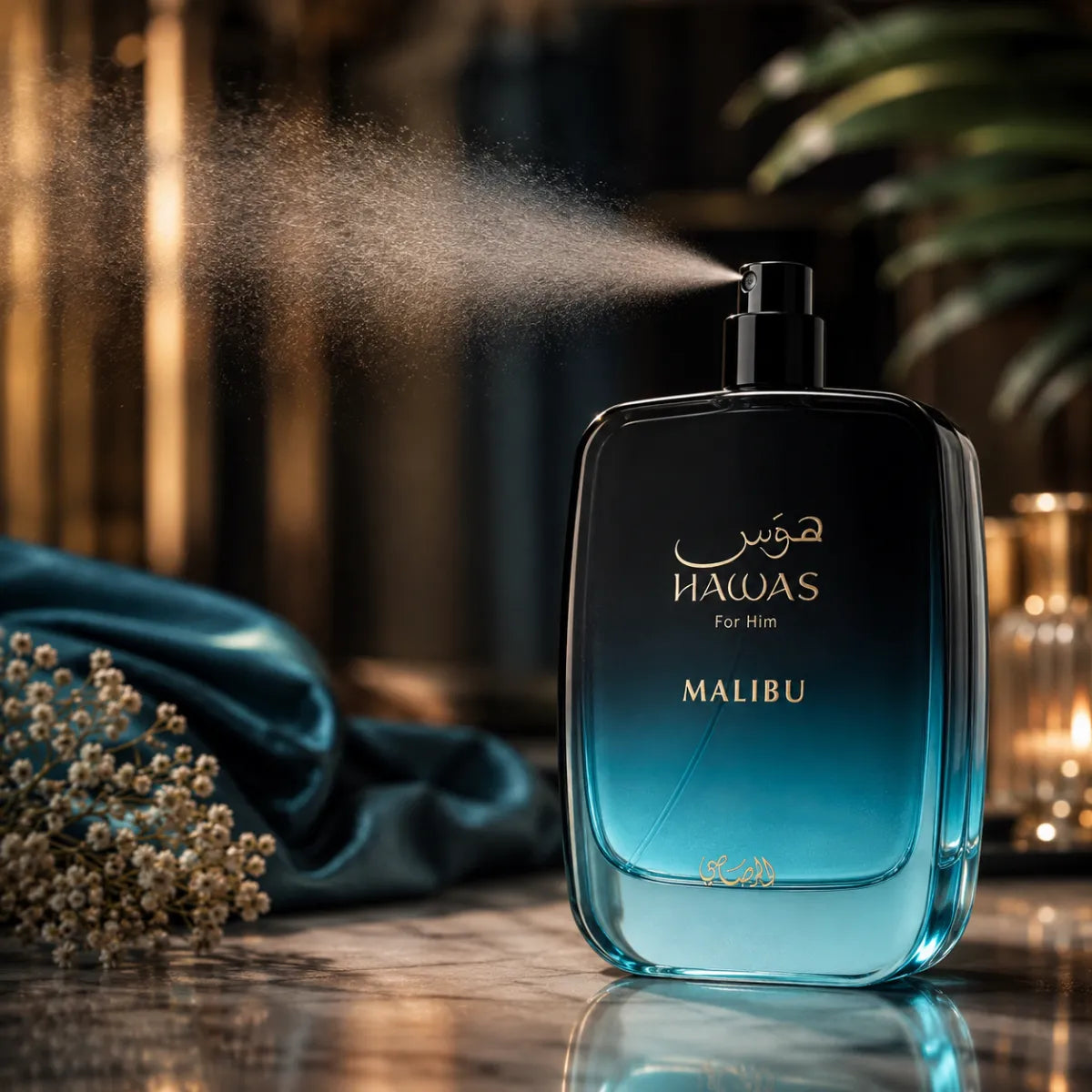 Original Rasasi Hawas Malibu for Him Eau De Parfum 100ml authentic fragrance at best price - Perfumesouq Qatar