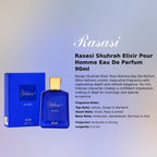 Original Rasasi Shuhrah Elixir Pour Homme Eau De Parfum 90ml authentic luxury fragrance at best price in Qatar - Perfumesouq Qatar
