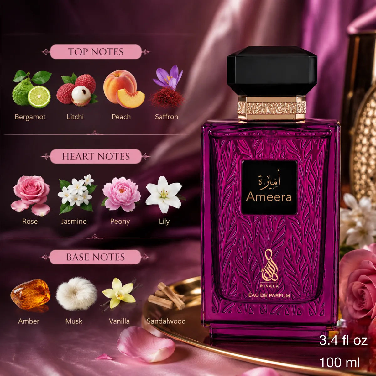 Authentic Risala Ameera Eau De Parfum 100ml for best price with fast delivery - Perfumesouq Qatar
