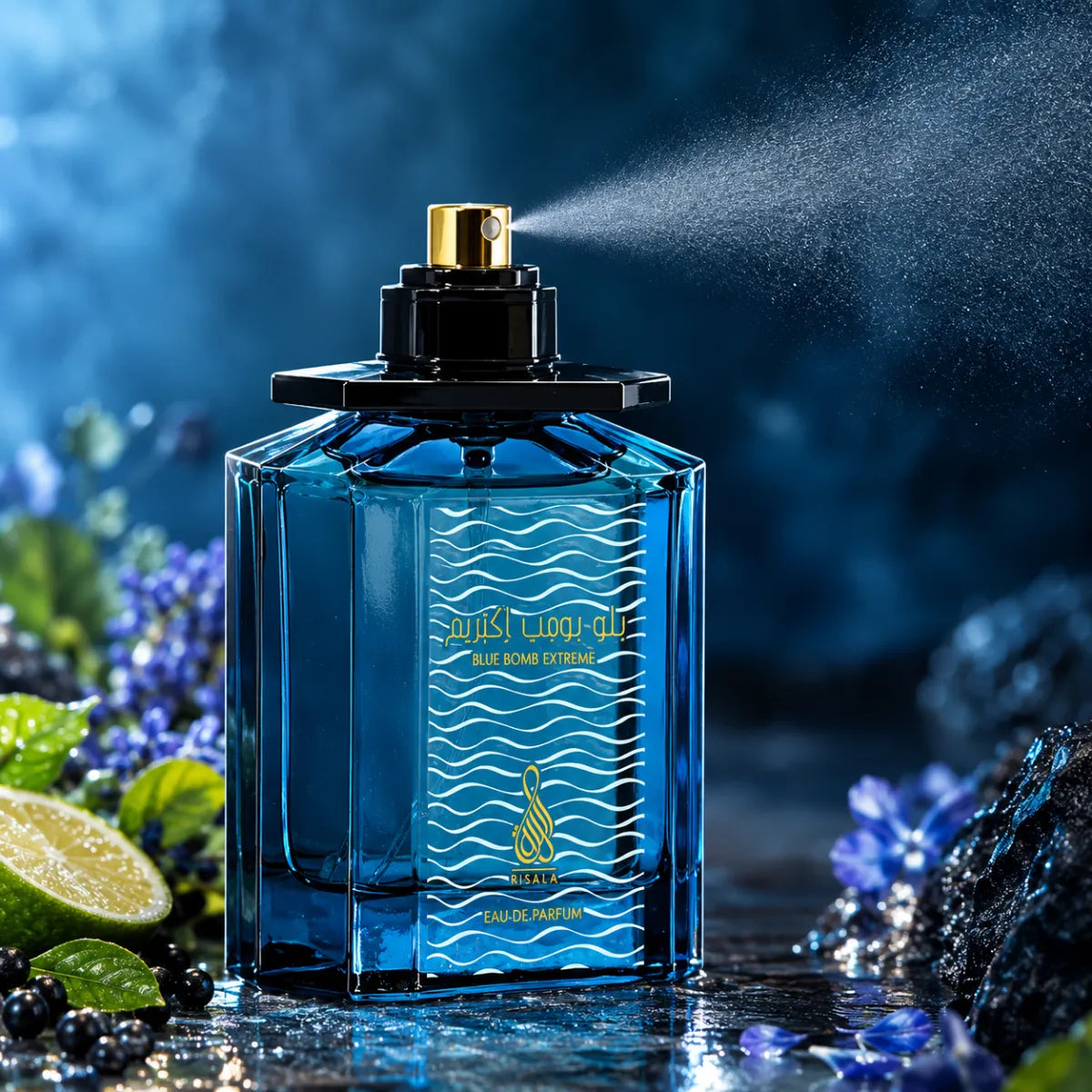 Original Risala Blue Bomb Extreme Eau De Parfum 100ml authentic luxury fragrance at best price in Qatar - Perfumesouq Qatar