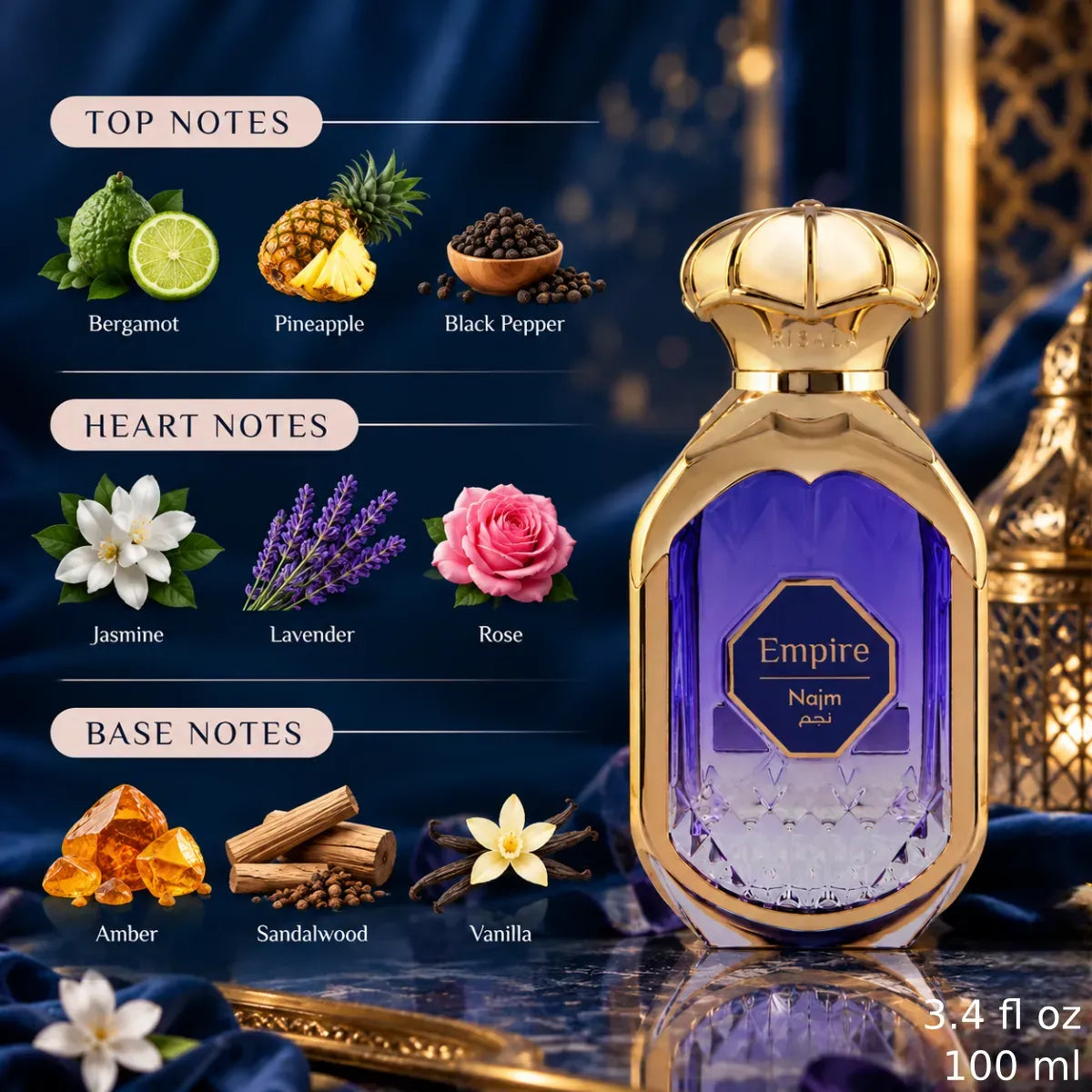 Authentic Risala Elite Empire Najm Eau De Parfum 100ml for best price with fast delivery - Perfumesouq Qatar