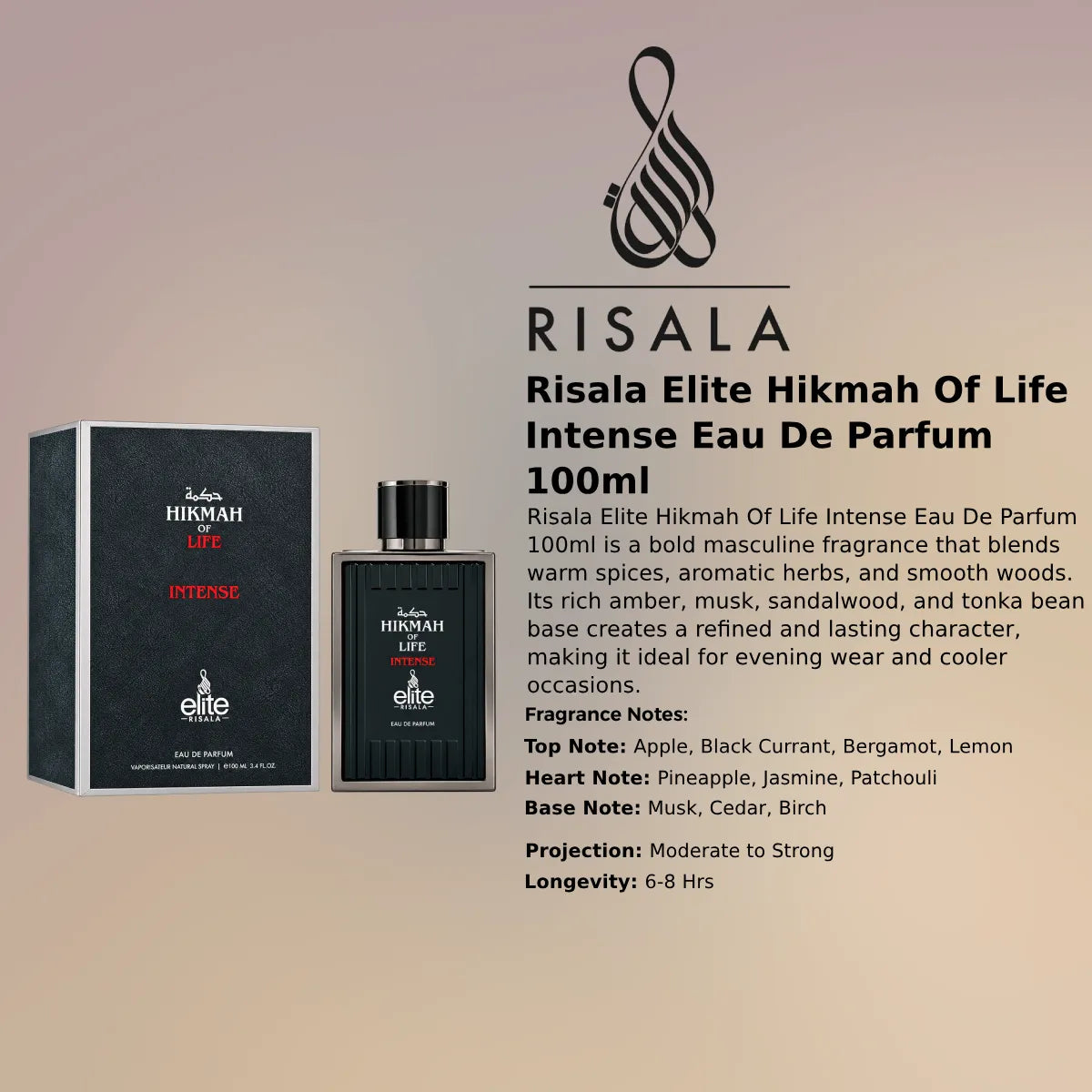 Risala Elite Hikmah Of Life Intense EDP 100ml luxury fragrance at best price, authentic and genuine product - Perfumesouq Qatar