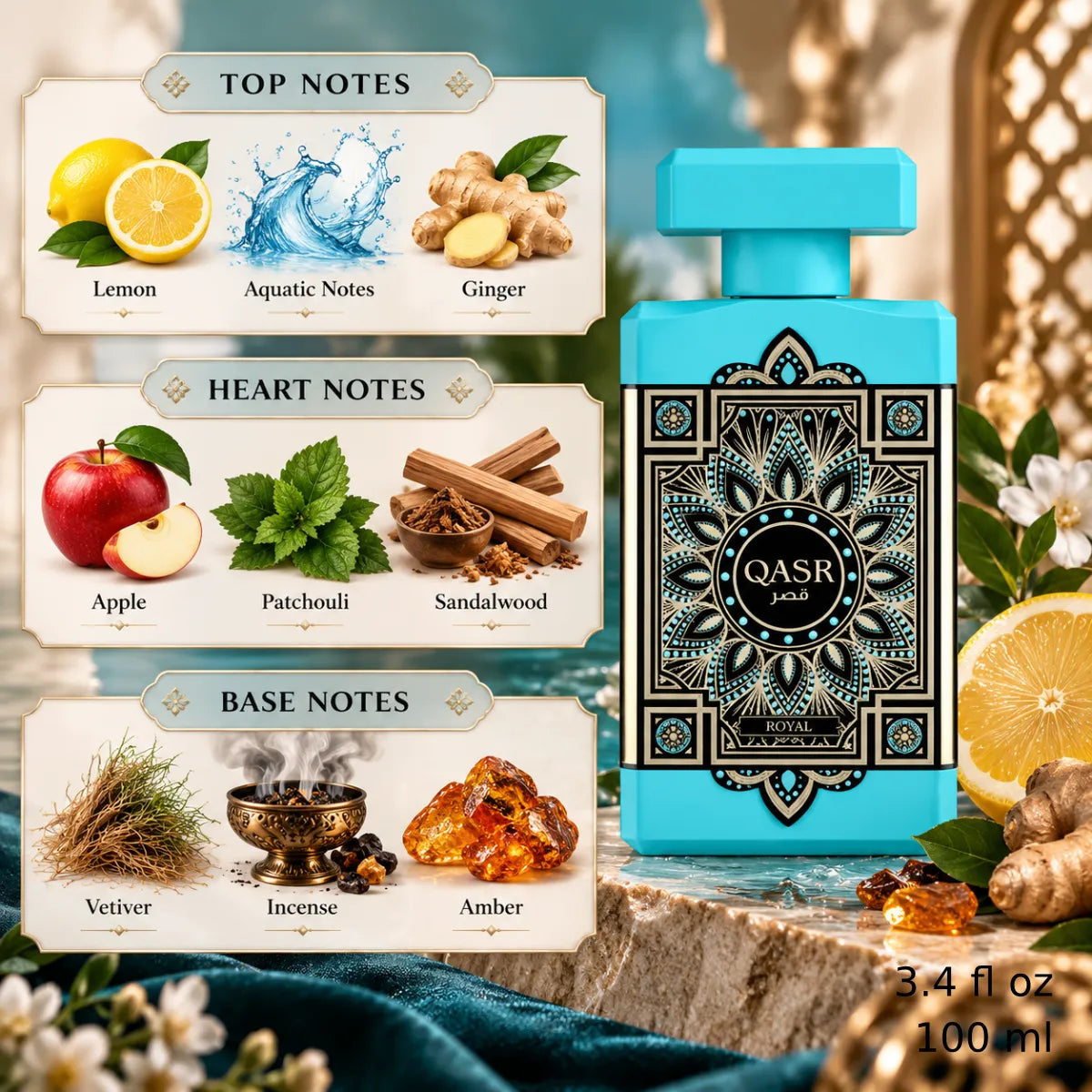 Authentic Risala Elite Qasr Royal Eau De Parfum 100ml for best price with fast delivery - Perfumesouq Qatar