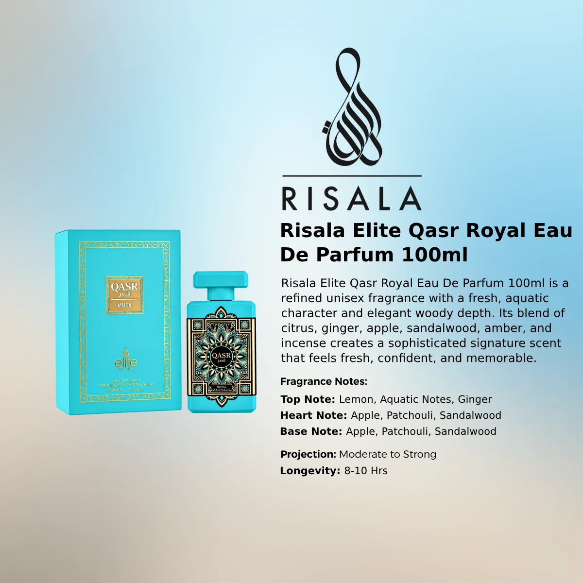 Risala Elite Qasr Royal EDP 100ml luxury fragrance at best price, authentic and genuine product - Perfumesouq Qatar