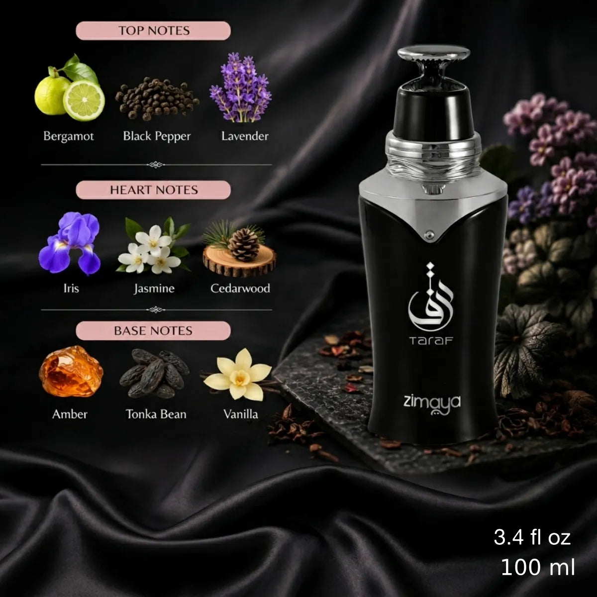 Authentic Zimaya Taraf Black Eau De Parfum 100ml for best price with fast delivery - Perfumesouq Qatar