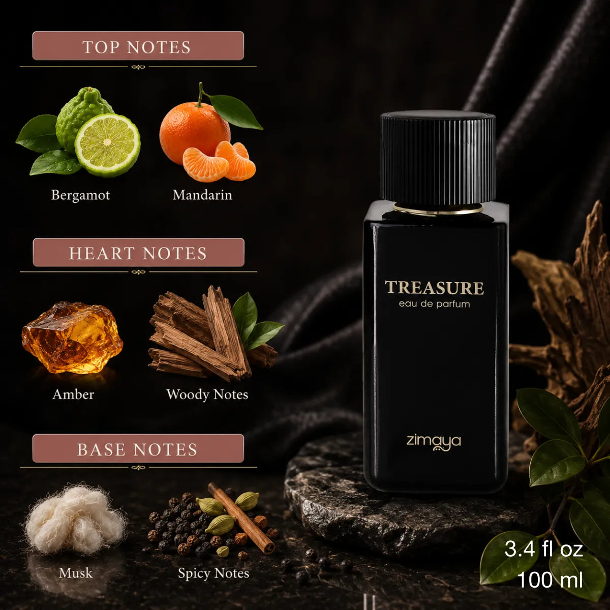 Authentic Zimaya Treasure Eau De Parfum 100ml for best price with fast delivery - Perfumesouq Qatar